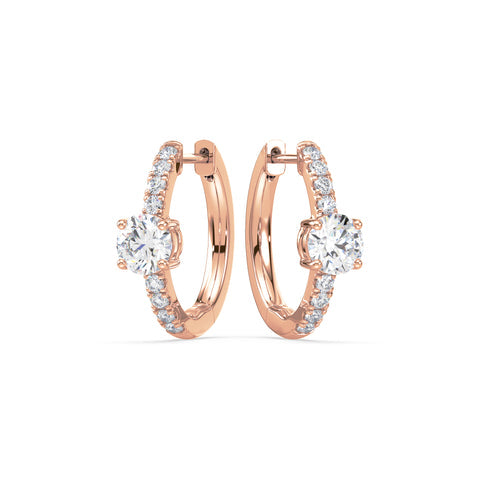 Radiant Pave-Set Diamond Hoop Earrings