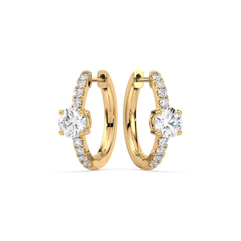 Radiant Pave-Set Diamond Hoop Earrings