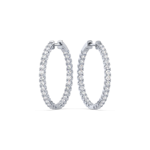 Classic Diamond Hoop Earrings
