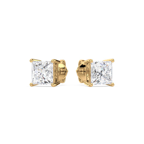 Princess Cut Stud Earrings