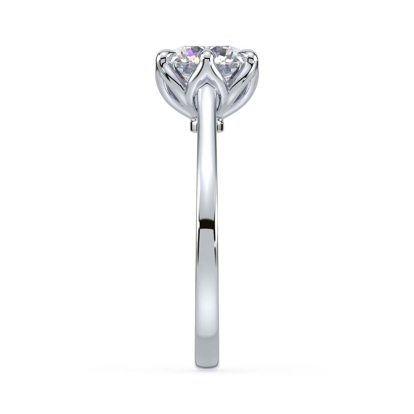 Floral-Inspired Solitaire Diamond Ring