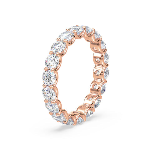 Radiant Diamond Eternity Ring in Rose Gold