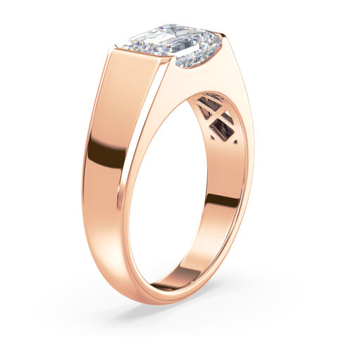 Bold Emerald-Cut Diamond Signet Ring