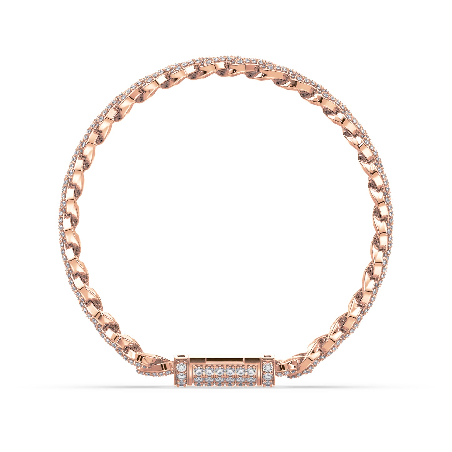 Exquisite Diamond-Encrusted Cuban Bracelet