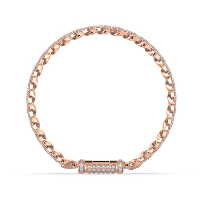 Exquisite Diamond-Encrusted Cuban Bracelet