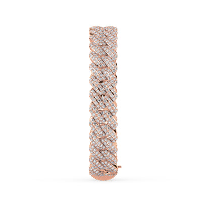 Exquisite Diamond-Encrusted Cuban Bracelet