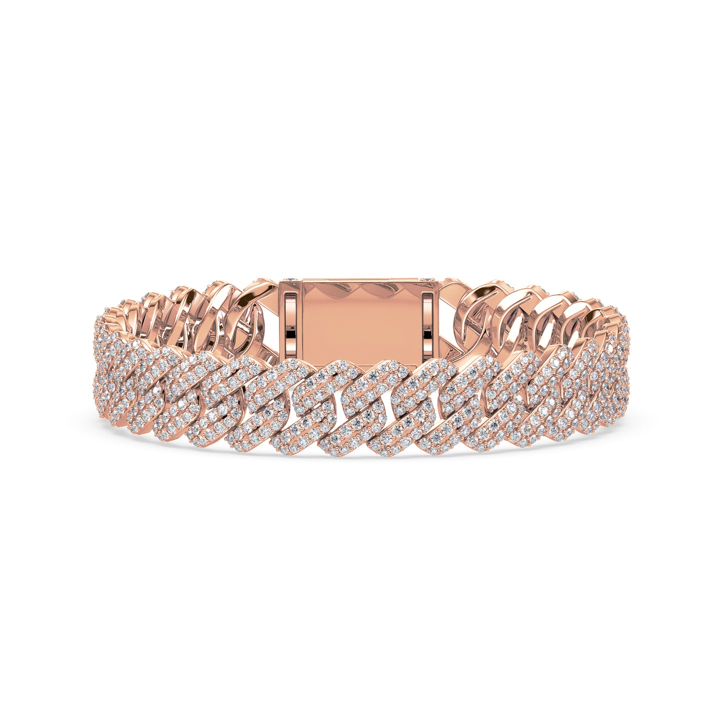 Exquisite Diamond-Encrusted Cuban Bracelet