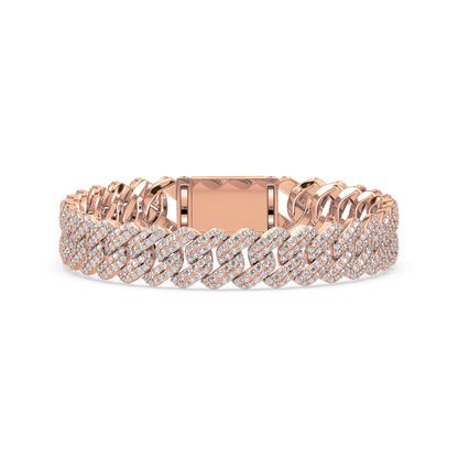 Exquisite Diamond-Encrusted Cuban Bracelet