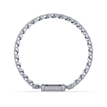 Exquisite Diamond-Encrusted Cuban Bracelet
