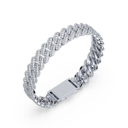 Exquisite Diamond-Encrusted Cuban Bracelet