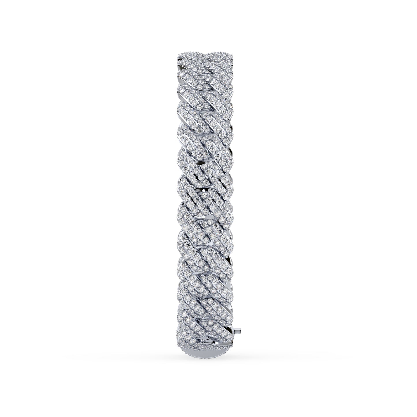 Exquisite Diamond-Encrusted Cuban Bracelet