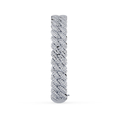 Exquisite Diamond-Encrusted Cuban Bracelet