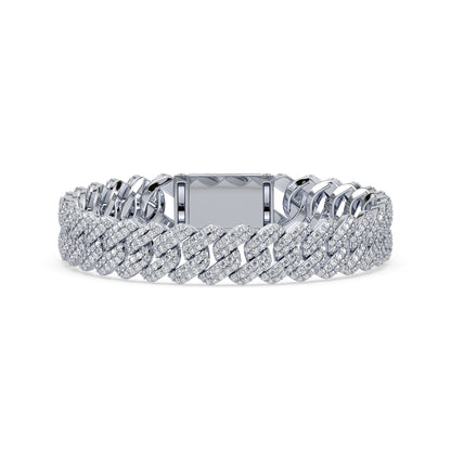 Exquisite Diamond-Encrusted Cuban Bracelet