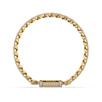 Exquisite Diamond-Encrusted Cuban Bracelet