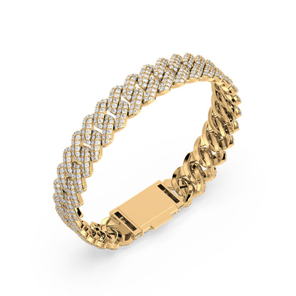Exquisite Diamond-Encrusted Cuban Bracelet
