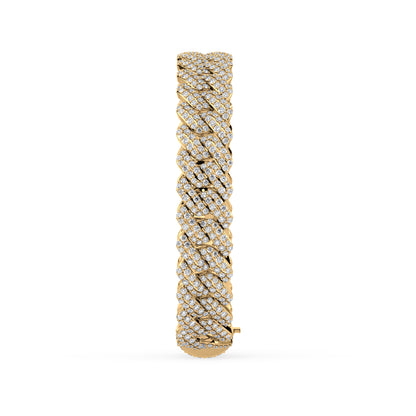 Exquisite Diamond-Encrusted Cuban Bracelet