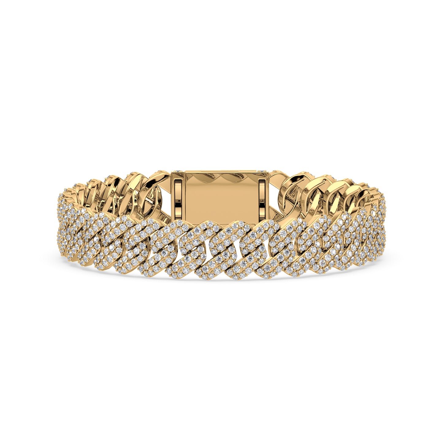 Exquisite Diamond-Encrusted Cuban Bracelet