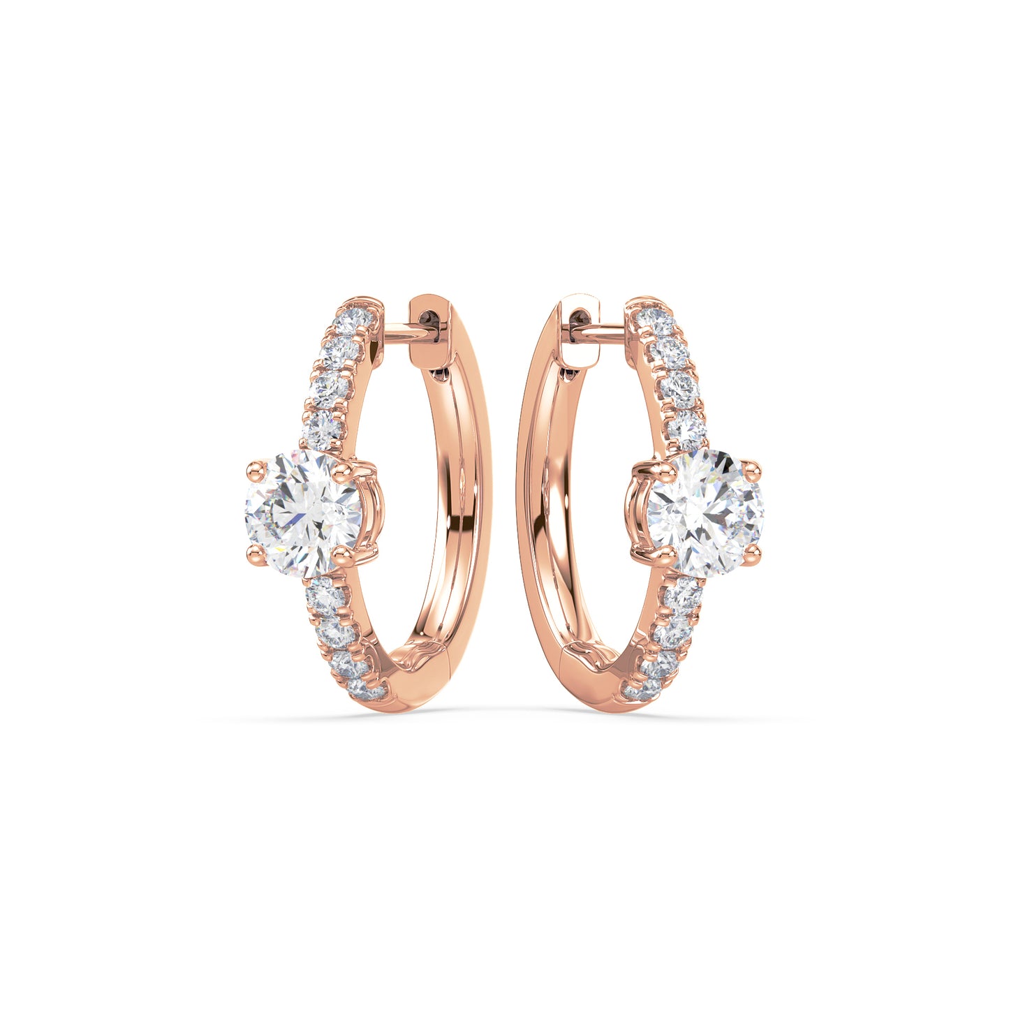 Radiant Pave-Set Diamond Hoop Earrings