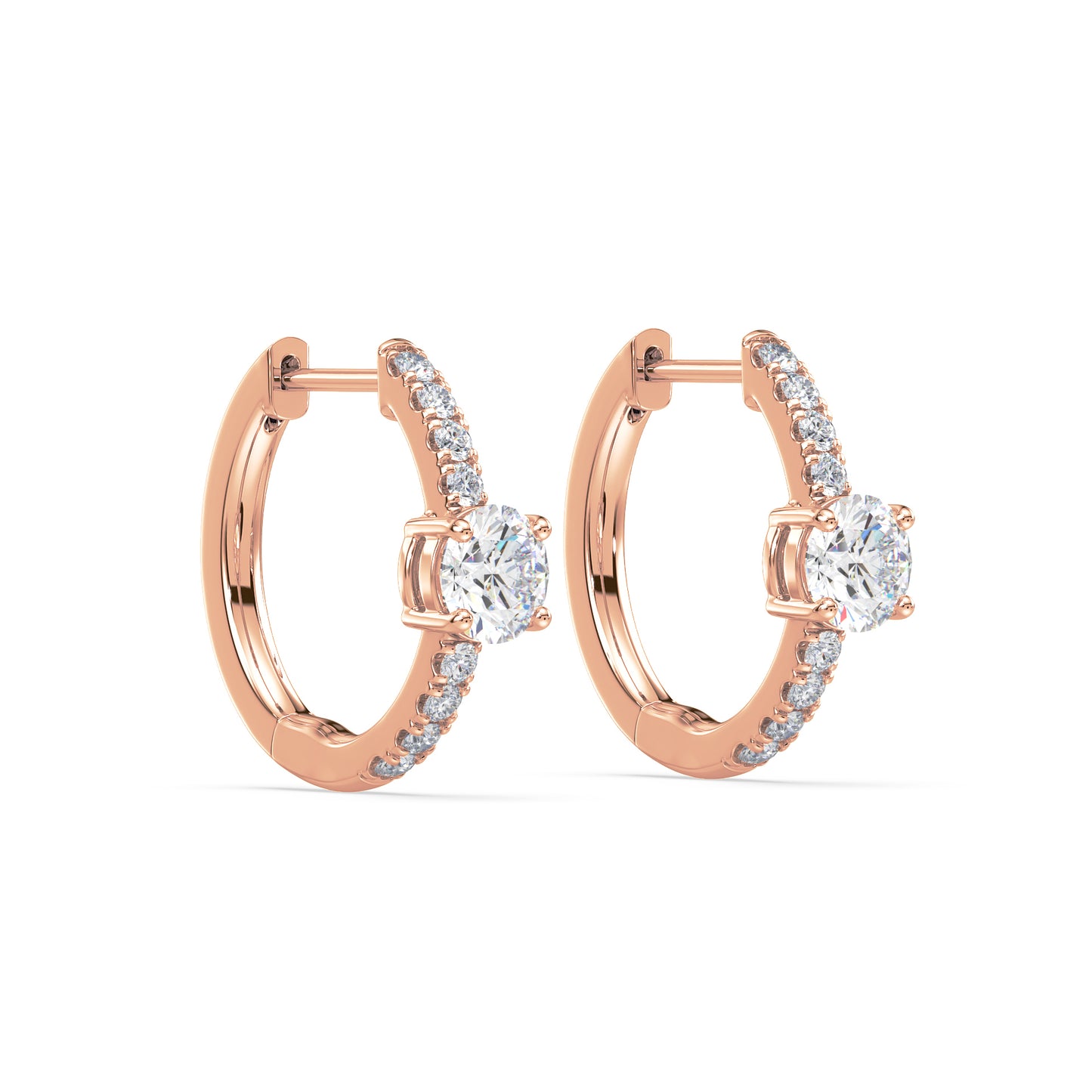 Radiant Pave-Set Diamond Hoop Earrings