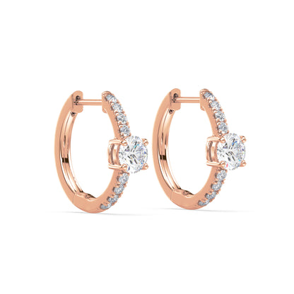 Radiant Pave-Set Diamond Hoop Earrings