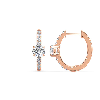 Radiant Pave-Set Diamond Hoop Earrings