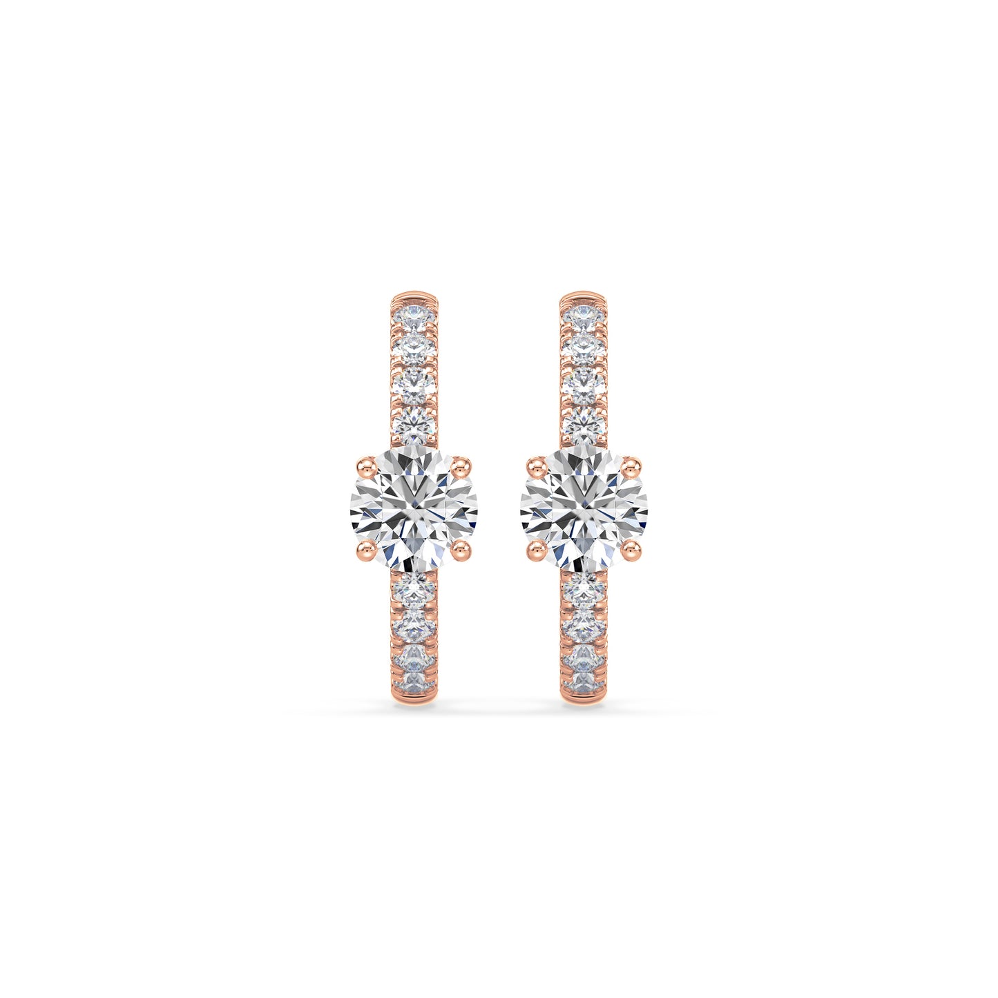 Radiant Pave-Set Diamond Hoop Earrings