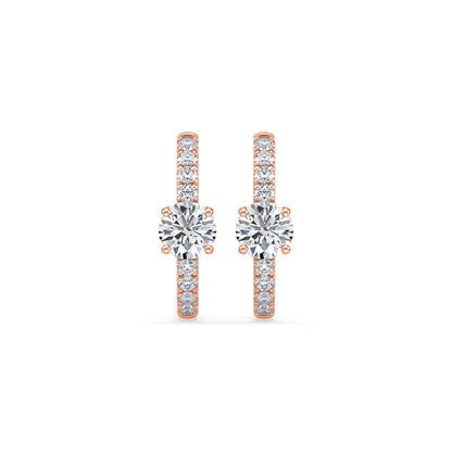 Radiant Pave-Set Diamond Hoop Earrings