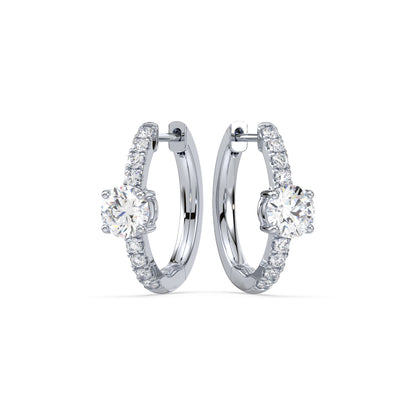 Radiant Pave-Set Diamond Hoop Earrings
