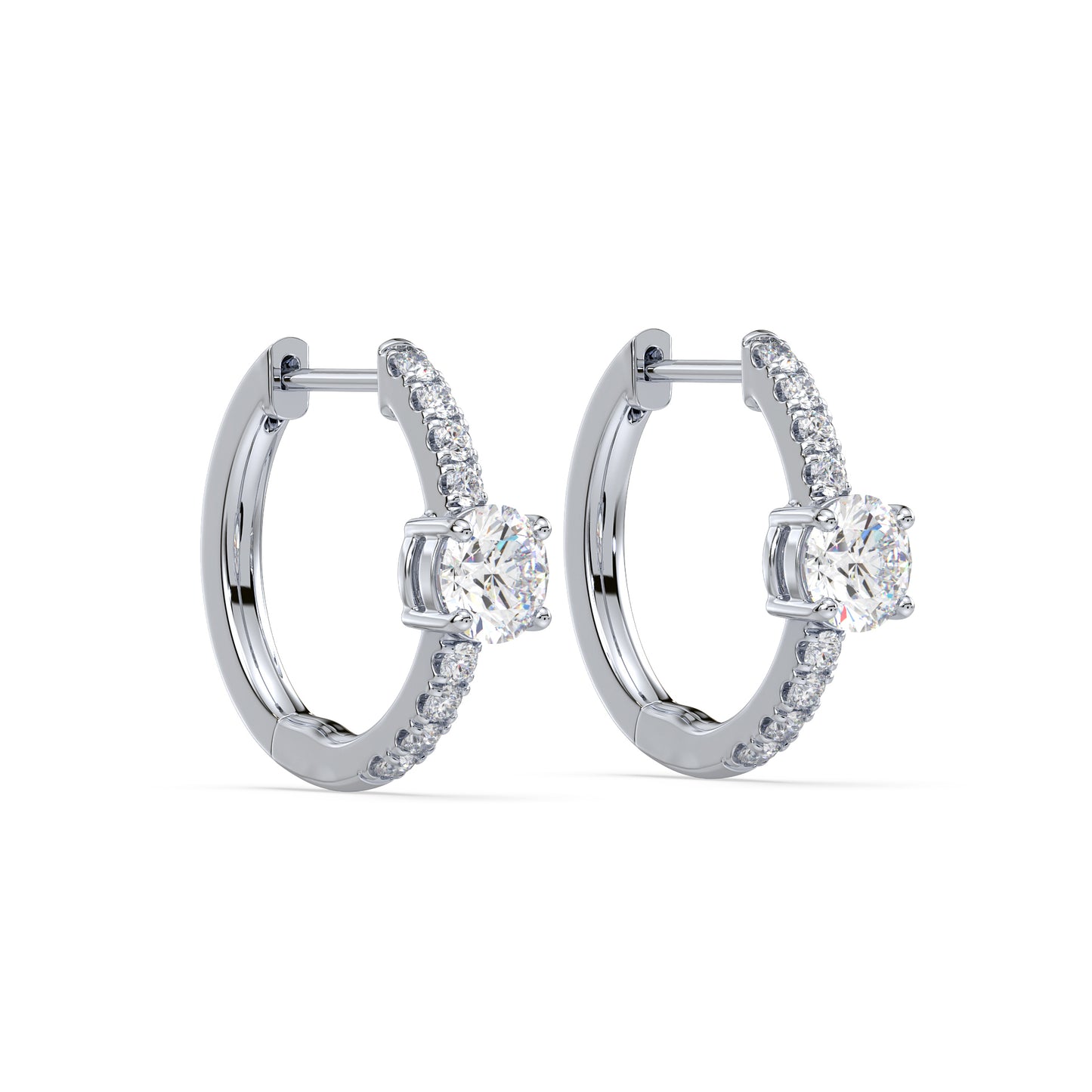 Radiant Pave-Set Diamond Hoop Earrings