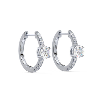 Radiant Pave-Set Diamond Hoop Earrings