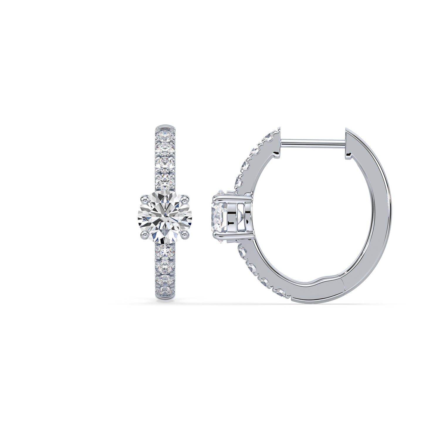 Radiant Pave-Set Diamond Hoop Earrings
