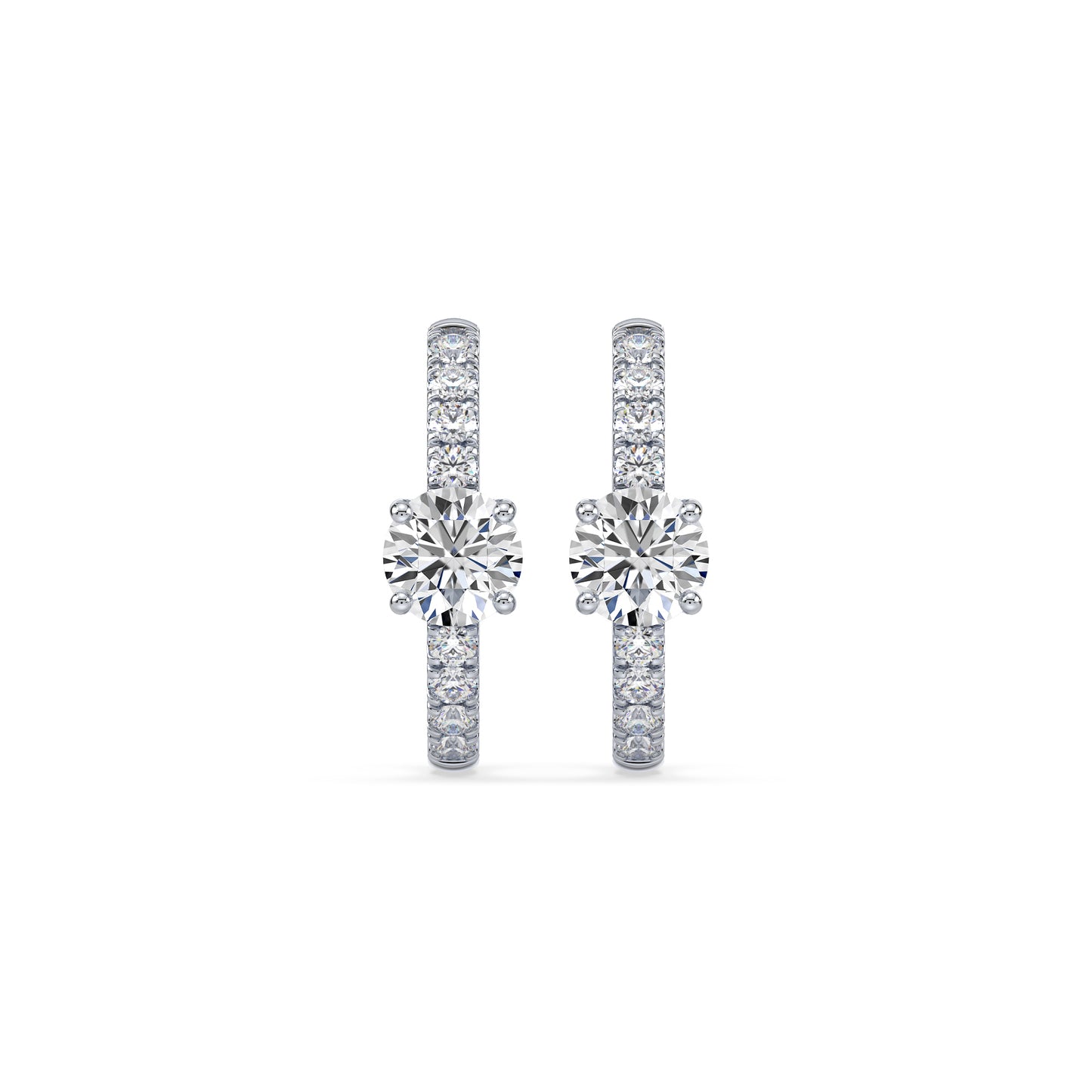 Radiant Pave-Set Diamond Hoop Earrings