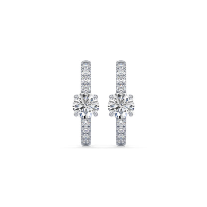 Radiant Pave-Set Diamond Hoop Earrings