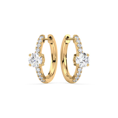 Radiant Pave-Set Diamond Hoop Earrings