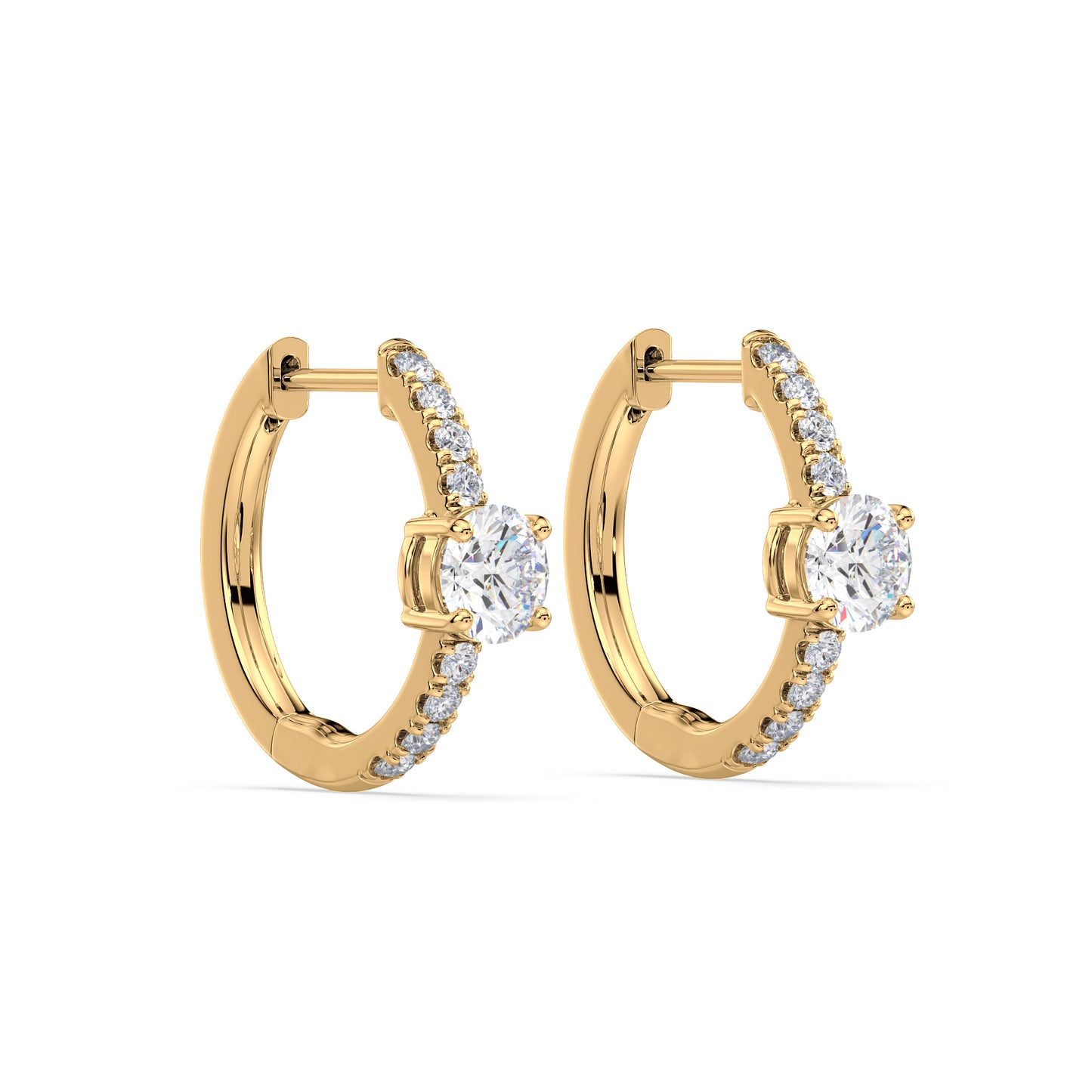 Radiant Pave-Set Diamond Hoop Earrings
