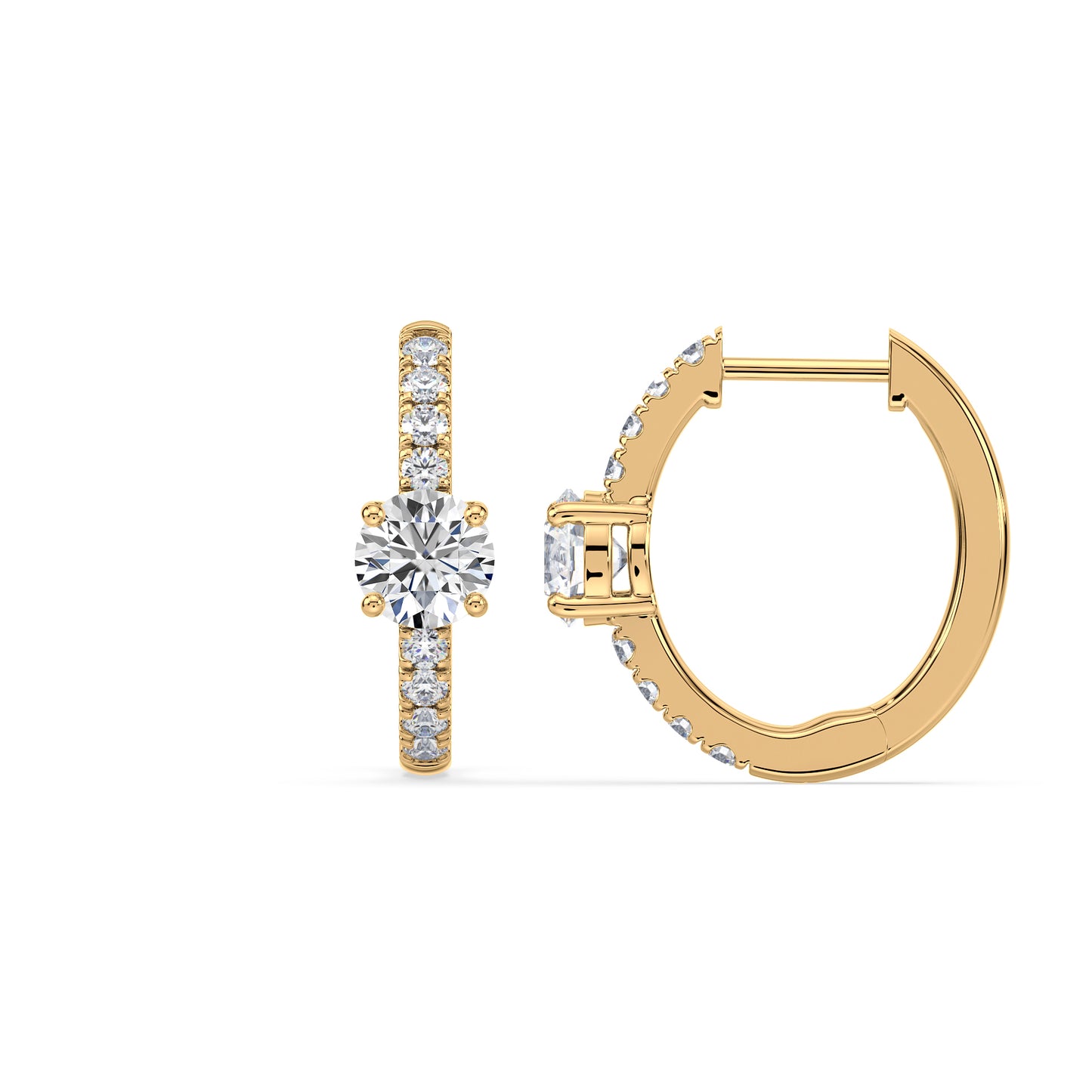Radiant Pave-Set Diamond Hoop Earrings