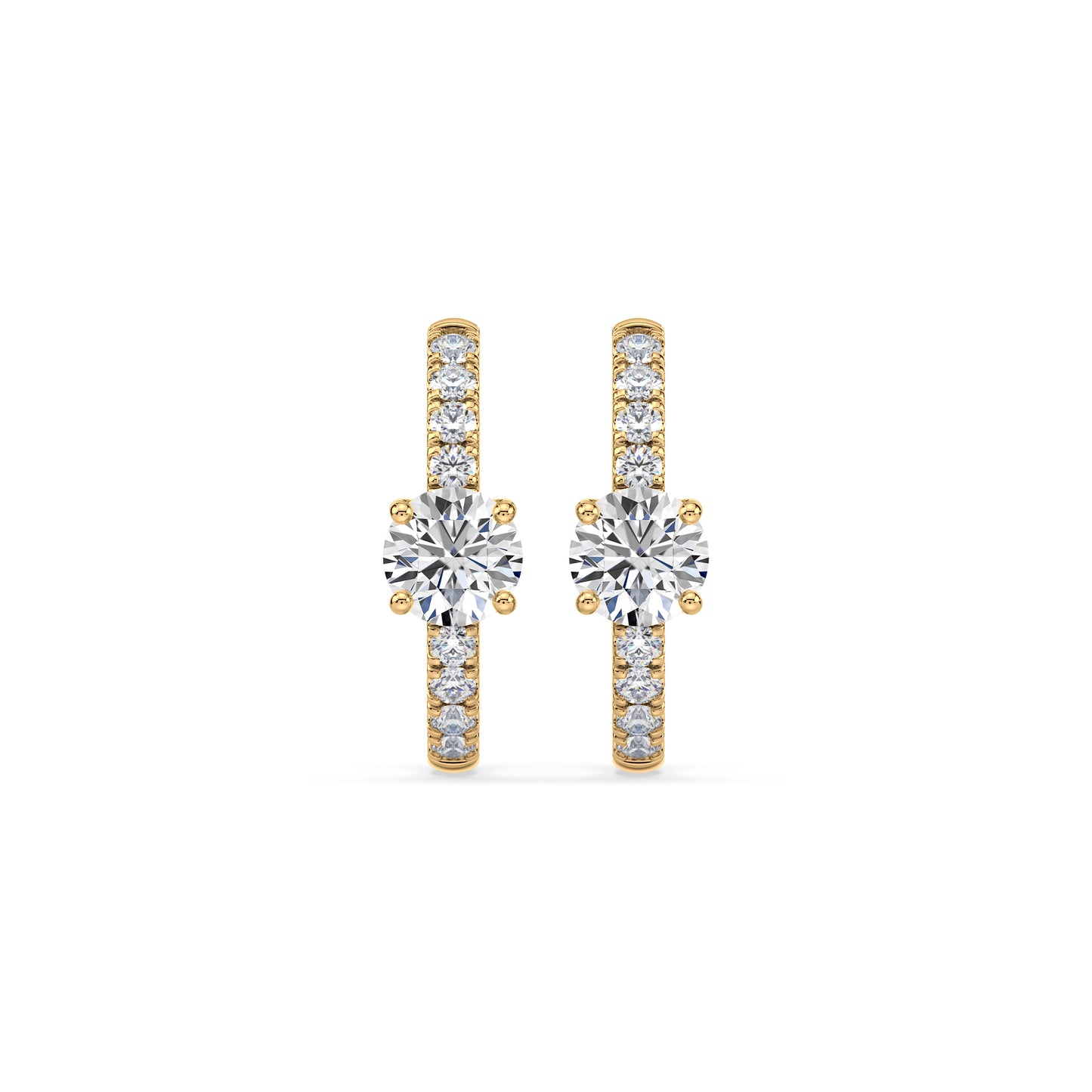 Radiant Pave-Set Diamond Hoop Earrings