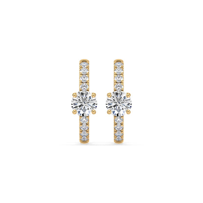 Radiant Pave-Set Diamond Hoop Earrings