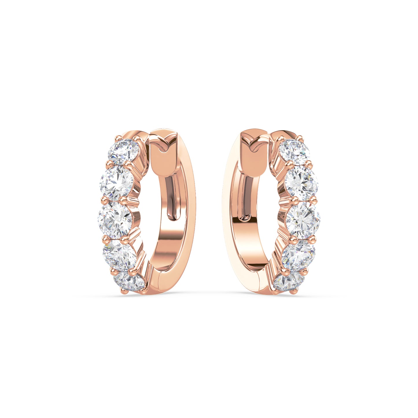 Radiant Five-Stone Diamond Hoop Earrings