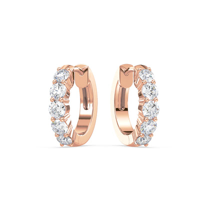 Radiant Five-Stone Diamond Hoop Earrings