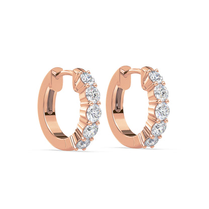 Radiant Five-Stone Diamond Hoop Earrings