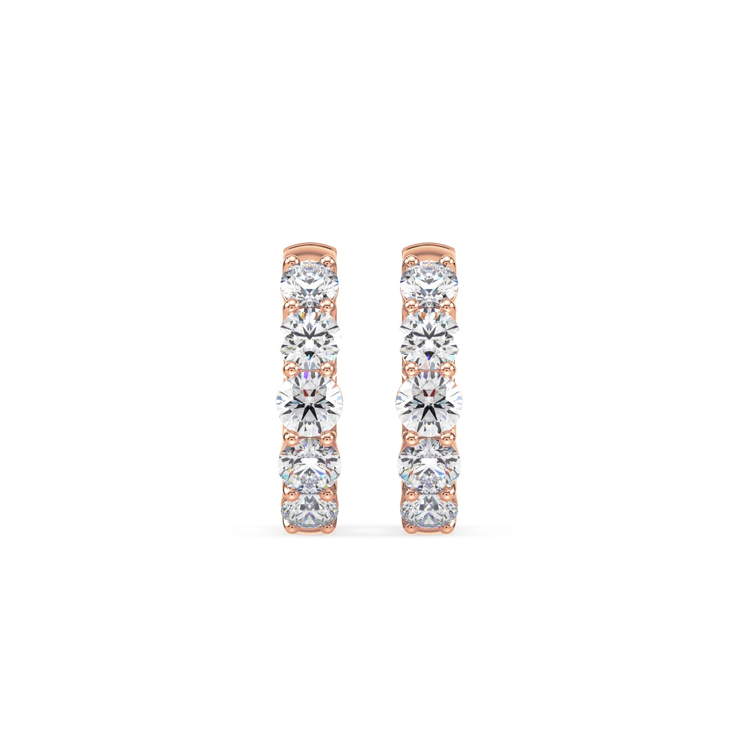 Radiant Five-Stone Diamond Hoop Earrings