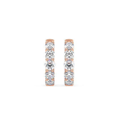 Radiant Five-Stone Diamond Hoop Earrings