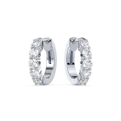 Radiant Five-Stone Diamond Hoop Earrings