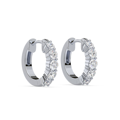Radiant Five-Stone Diamond Hoop Earrings