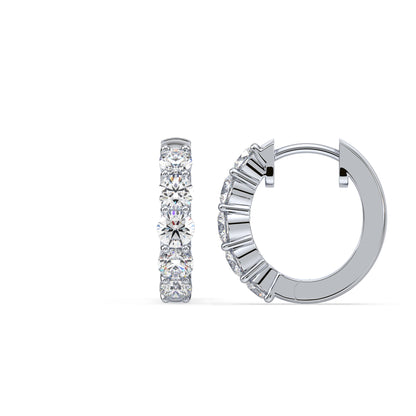 Radiant Five-Stone Diamond Hoop Earrings