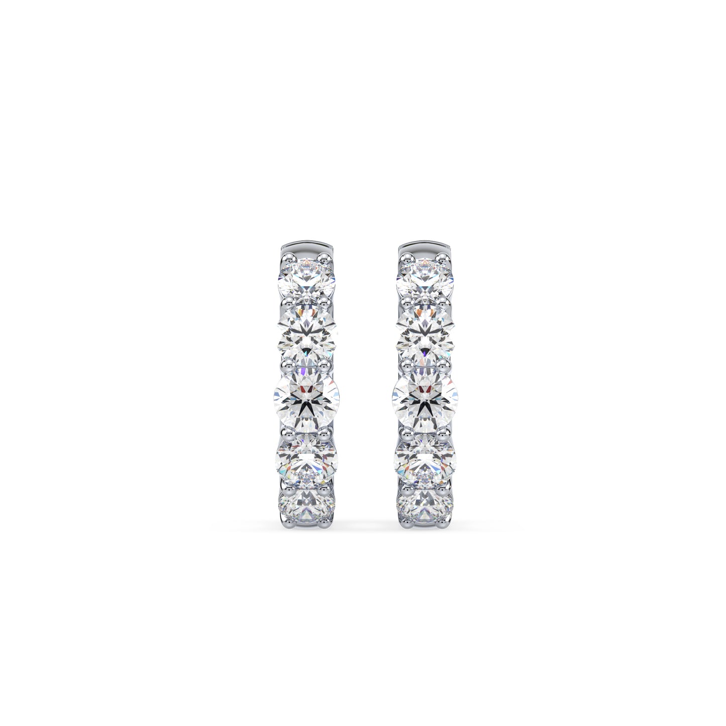 Radiant Five-Stone Diamond Hoop Earrings