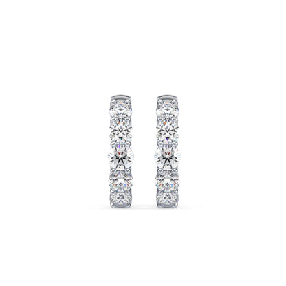 Radiant Five-Stone Diamond Hoop Earrings