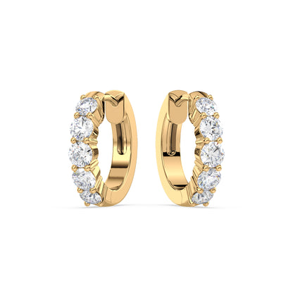 Radiant Five-Stone Diamond Hoop Earrings