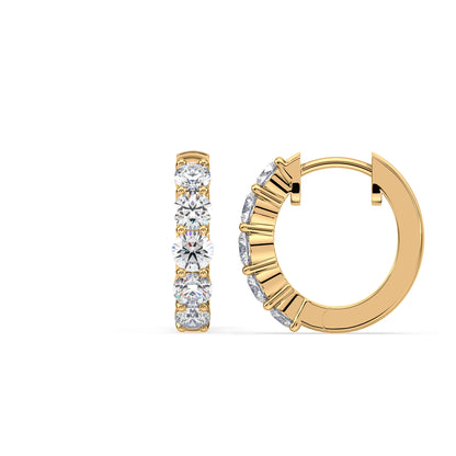 Radiant Five-Stone Diamond Hoop Earrings